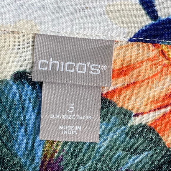 Chico's Tropical Print Duster Jacket Size 3/US 16-18 - Picture 3 of 7